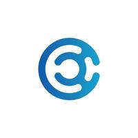 kreativ bokstav c-logotyp med cirkelform vektor