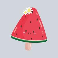 hübsche wassermeloneneis am stiel kostenlose vektorgrafik. kostenloser Download kawaii Wassermelonen Eis am Stiel vektor