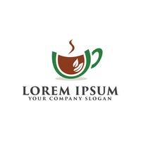 kaffe grön logo design koncept mall vektor