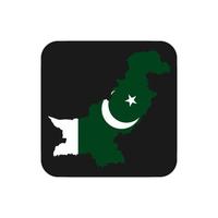 Pakistan Karte Silhouette mit Flagge auf schwarzem Hintergrund vektor