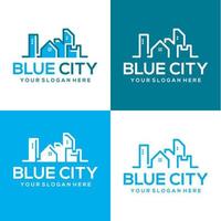 Entwurfsvorlage für das blaue Stadtlogo vektor
