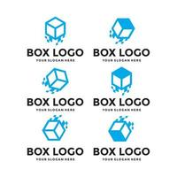 Box-Logo-Design, Versandverteilung im Lager, Nachnahme vektor