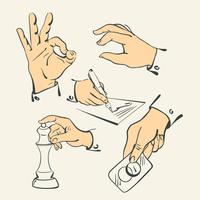Handfinger samling - retro stil illustration vektor