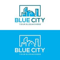 Entwurfsvorlage für das blaue Stadtlogo vektor