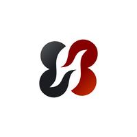 Buchstabe H und B Logo-Design-Konzept-Vorlage vektor