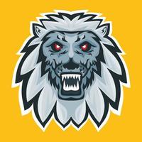 Head Lion Esports Logo, aggressives Maskottchen für Ihr Teamspiel vektor