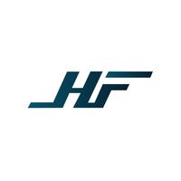 Brief HF-Logo-Design-Konzept-Vorlage vektor