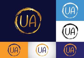 anfänglicher monogrammbuchstabe ua logo design vector. grafisches Alphabetsymbol für Firmenkunden vektor