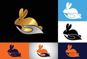 kanin ikon logotyp design, kreativ kanin logotyp design vektor