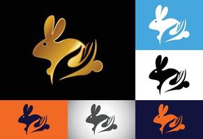 Kaninchen-Icon-Logo-Design, kreatives Kaninchen-Logo-Design vektor