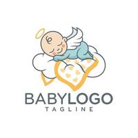 niedlicher Baby-Logo-Design-Vektor vektor