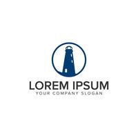 Leuchtturm-Logo-Design-Konzept-Vorlage vektor