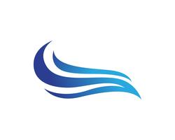 Wasserwellensymbol und Ikone Logo Template-Vektor