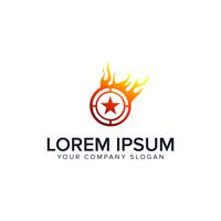 Stern Feuer Logo Design-Konzept-Vorlage vektor