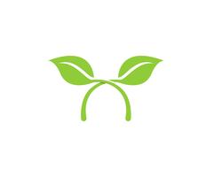 gröna blad ekologi naturelement vektor ikoner