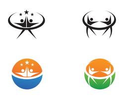 Sternlogoerfolgsleuteschablonenvektorikonen-Illustrationsdesign vektor