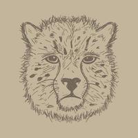 cheetah huvud handritad illustration vektor