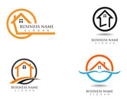 hembyggnader logotyp och symboler ikoner mall vektor