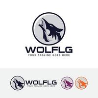 Wolf logotyp design vektor