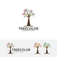 färgglada träd koncept logotyp design vektor