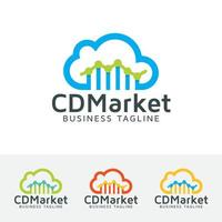 Cloud-Aktienmarkt-Logo-Design vektor