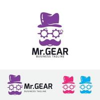 Gear-Man-Konzept-Logo-Design vektor