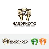 Hand-Fotografie-Vektor-Logo-Vorlage vektor