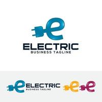 elektrisk energi logotyp, bokstaven e logotypdesign vektor