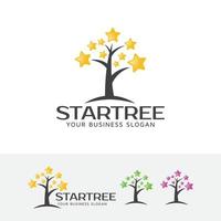 Sterne-Baum-Vektor-Konzept-Logo-Design vektor