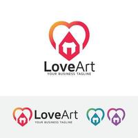 Liebe und Kunst-Logo-Design-Konzept vektor