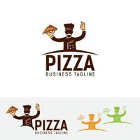 pizza kock vektor logotypdesign