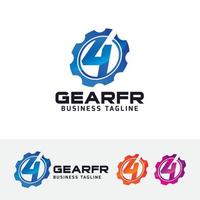 gear fyra vektor logotyp mall