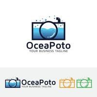 ocean fotografering logotyp mall vektor