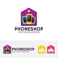 telefon shopping vektor logotypdesign