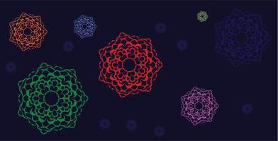 abstrakter Mandala-Hintergrund in verschiedenen Farben vektor