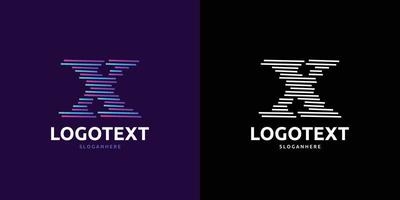 buchstabe x logo, bunte linien logo vektor