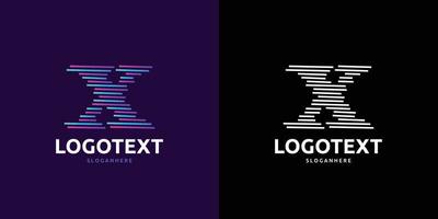 bokstaven x logotyp, färgglada linjer logotyp vektor