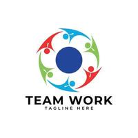 Teamarbeit Logo Design Unternehmensvölker Vektorvorlage vektor