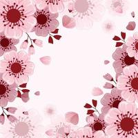 kirschblütenblumenrahmenhintergrund vektor