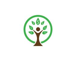Identitätsvektor-Logoschablone der grünen Leute des Baums