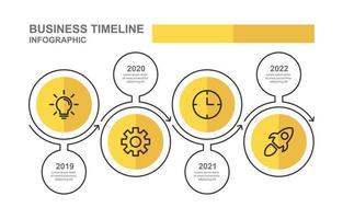business tidslinje infographic mall med dispositionsstil vektor