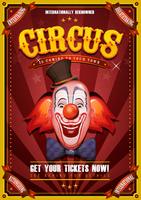 Weinlese-Zirkus-Plakat mit Clown Head vektor