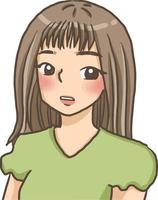 tecknad flicka söt kawaii manga anime illustration clipart kid ritning karaktär vektor