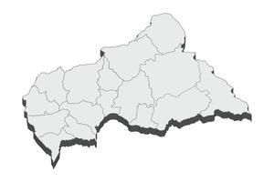 3D-Kartendarstellung der Zentralafrikanischen Republik vektor