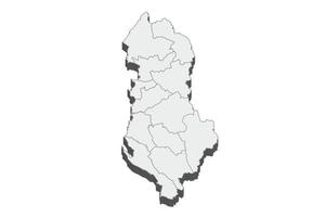 3D-Kartendarstellung von Albanien vektor