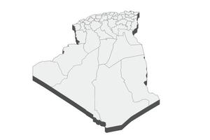 3d karta illustration av Algeriet vektor