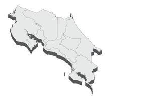 3D-Kartendarstellung von Costa Rica vektor