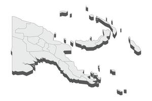 3D-Kartendarstellung von Papua-Neuguinea vektor