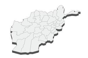 3D-Kartendarstellung von Afghanistan vektor