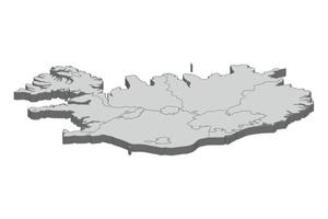 3D-Kartendarstellung von Island vektor